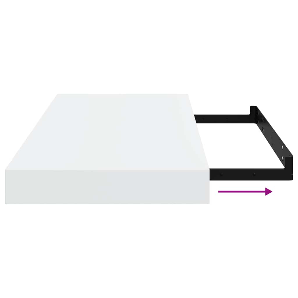 Prateleiras de parede suspensas 2 pcs 50x23x3,8cm MDF branco