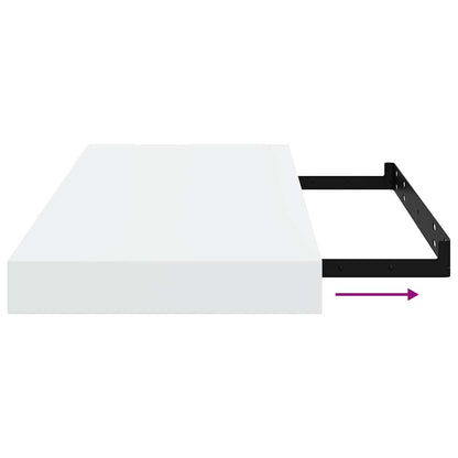 Prateleiras de parede suspensas 2 pcs 50x23x3,8cm MDF branco