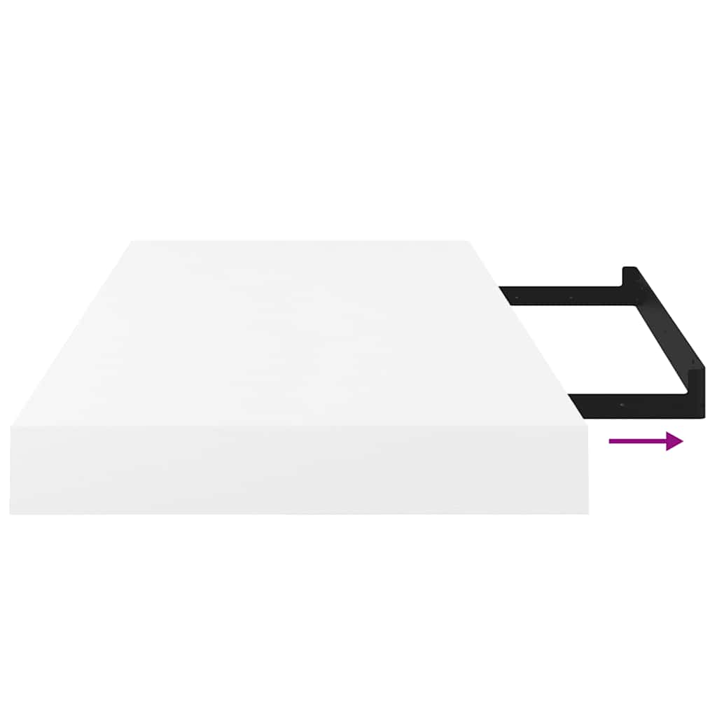 Prateleiras de parede suspensas 4 pcs 50x23x3,8cm MDF branco