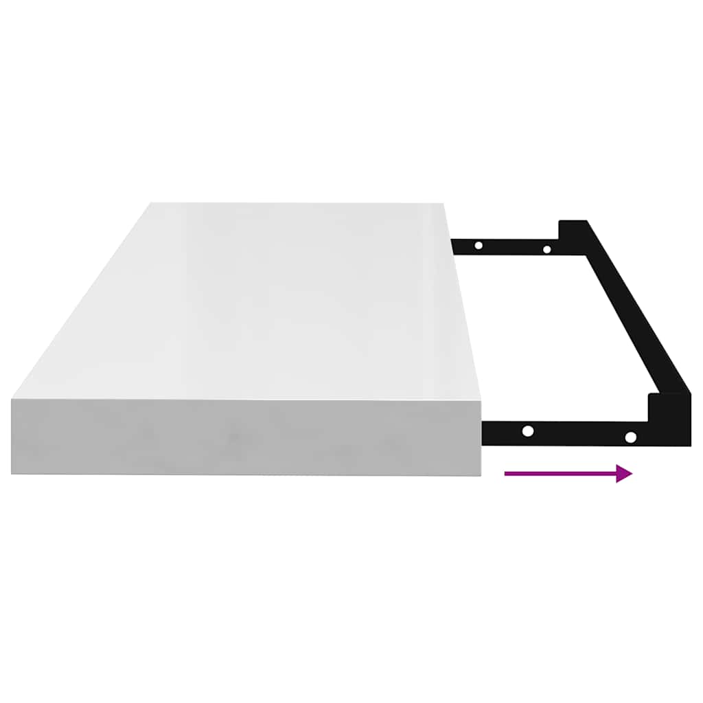 Prateleira de parede suspensa 60x23,5x3,8 cm MDF branco