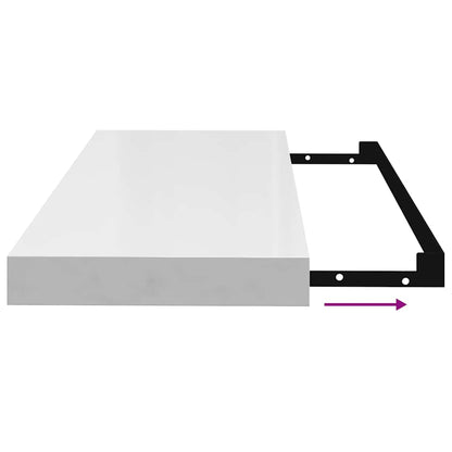 Prateleira de parede suspensa 60x23,5x3,8 cm MDF branco