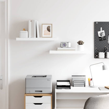 Prateleiras de parede suspensas 2 pcs 60x23,5x3,8cm MDF branco