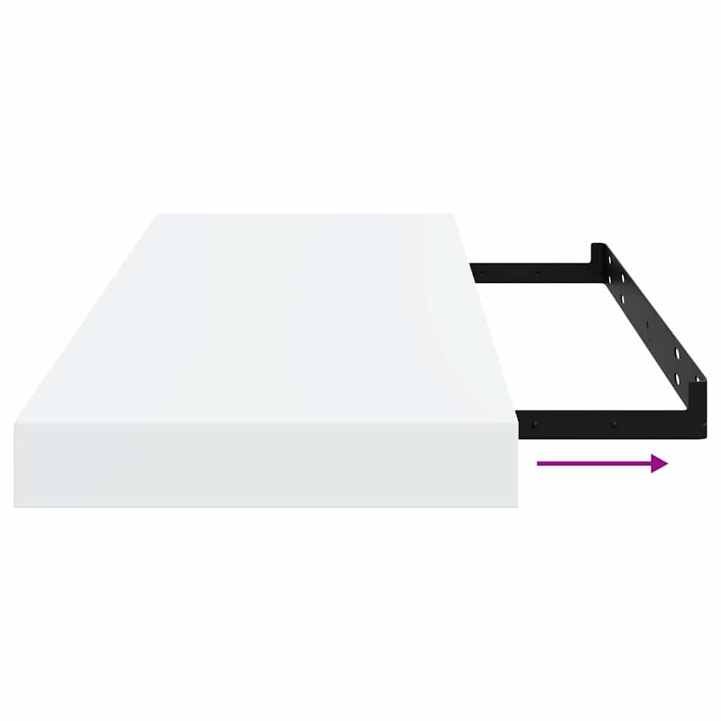 Prateleiras de parede suspensas 2 pcs 60x23,5x3,8cm MDF branco