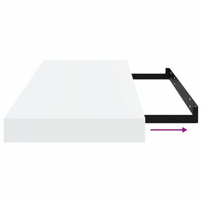 Prateleiras de parede suspensas 2 pcs 60x23,5x3,8cm MDF branco