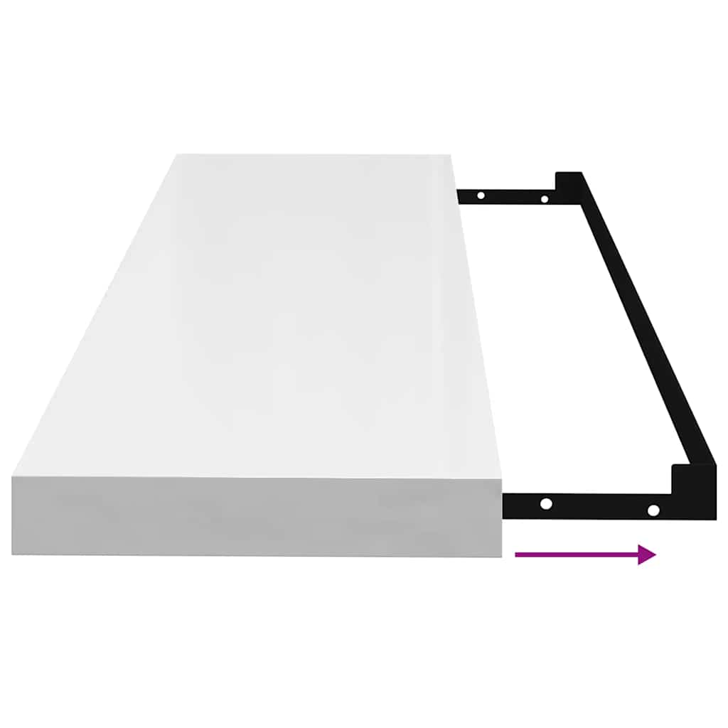 Prateleira de parede suspensa 80x23,5x3,8 cm MDF branco