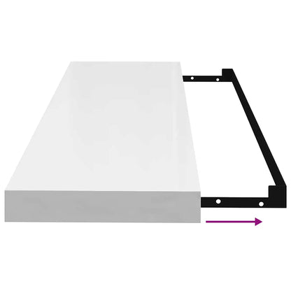 Prateleira de parede suspensa 80x23,5x3,8 cm MDF branco