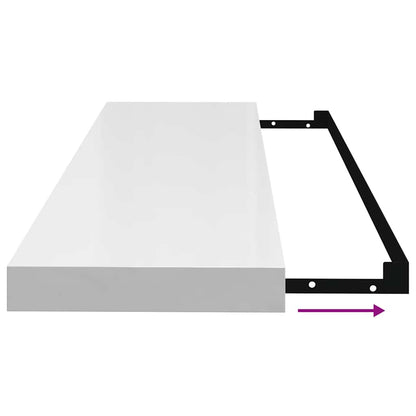 Prateleiras de parede suspensas 2 pcs 90x23,5x3,8cm MDF branco