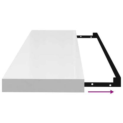 Prateleiras de parede suspensas 4 pcs 90x23,5x3,8cm MDF branco