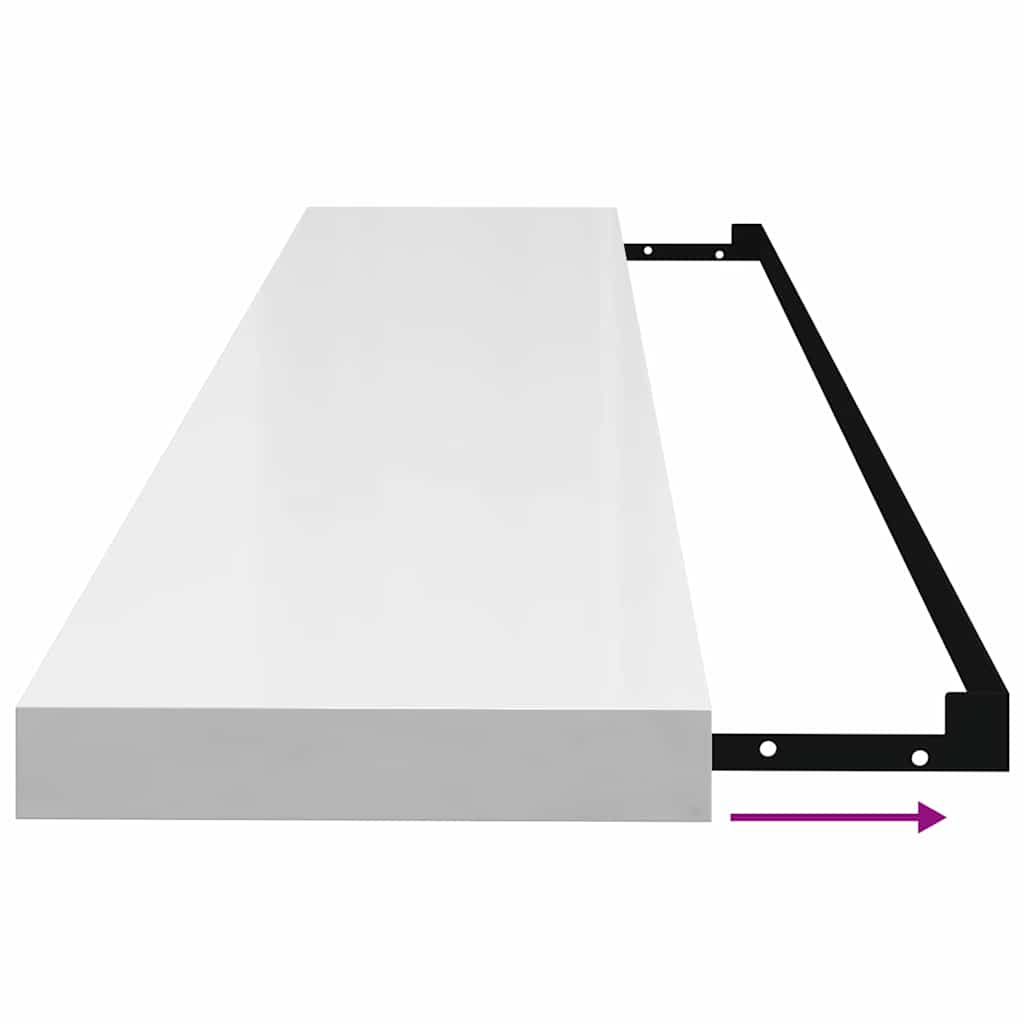 Prateleiras de parede suspensas 2 pcs 120x23,5x3,8cm MDF branco