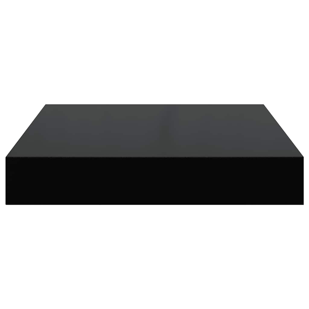Prateleira parede suspensa 23x23,5x3,8 cm MDF preto brilhante