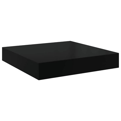 Prateleiras de parede suspensas 2 pcs 23x23,5x3,8cm MDF preto