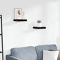 Prateleiras de parede suspensas 2 pcs 23x23,5x3,8cm MDF preto