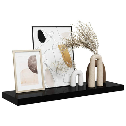 Prateleira de parede suspensa 80x23,5x3,8 cm MDF preto