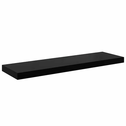 Prateleiras de parede suspensas 2 pcs 80x23,5x3,8cm MDF preto
