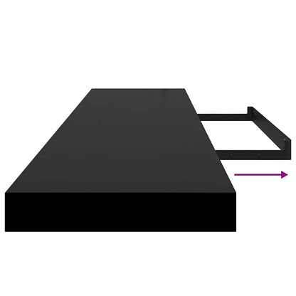 Prateleira de parede suspensa 120x23,5x3,8 cm MDF preto