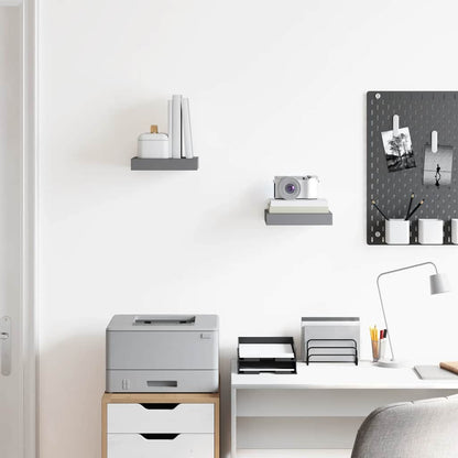 Prateleiras de parede suspensas 2 pcs 23x23,5x3,8cm MDF cinza