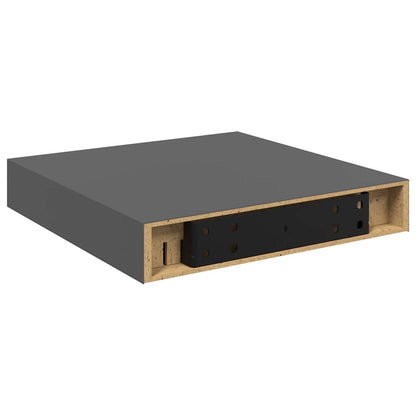 Prateleiras de parede suspensas 2 pcs 23x23,5x3,8cm MDF cinza