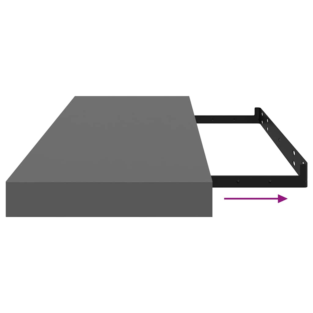 Prateleiras de parede suspensas 4 pcs 80x23,5x3,8cm MDF cinza