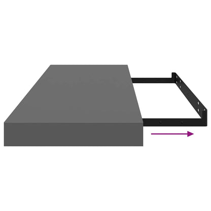 Prateleiras de parede suspensas 4 pcs 80x23,5x3,8cm MDF cinza