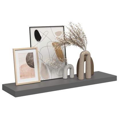Prateleira de parede suspensa 90x23,5x3,8 cm MDF cinzento