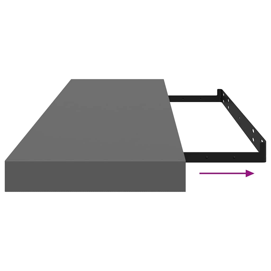 Prateleiras de parede suspensas 4 pcs 90x23,5x3,8cm MDF cinza