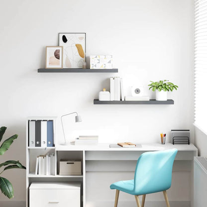 Prateleiras de parede suspensas 2 pcs 120x23,5x3,8cm MDF cinza