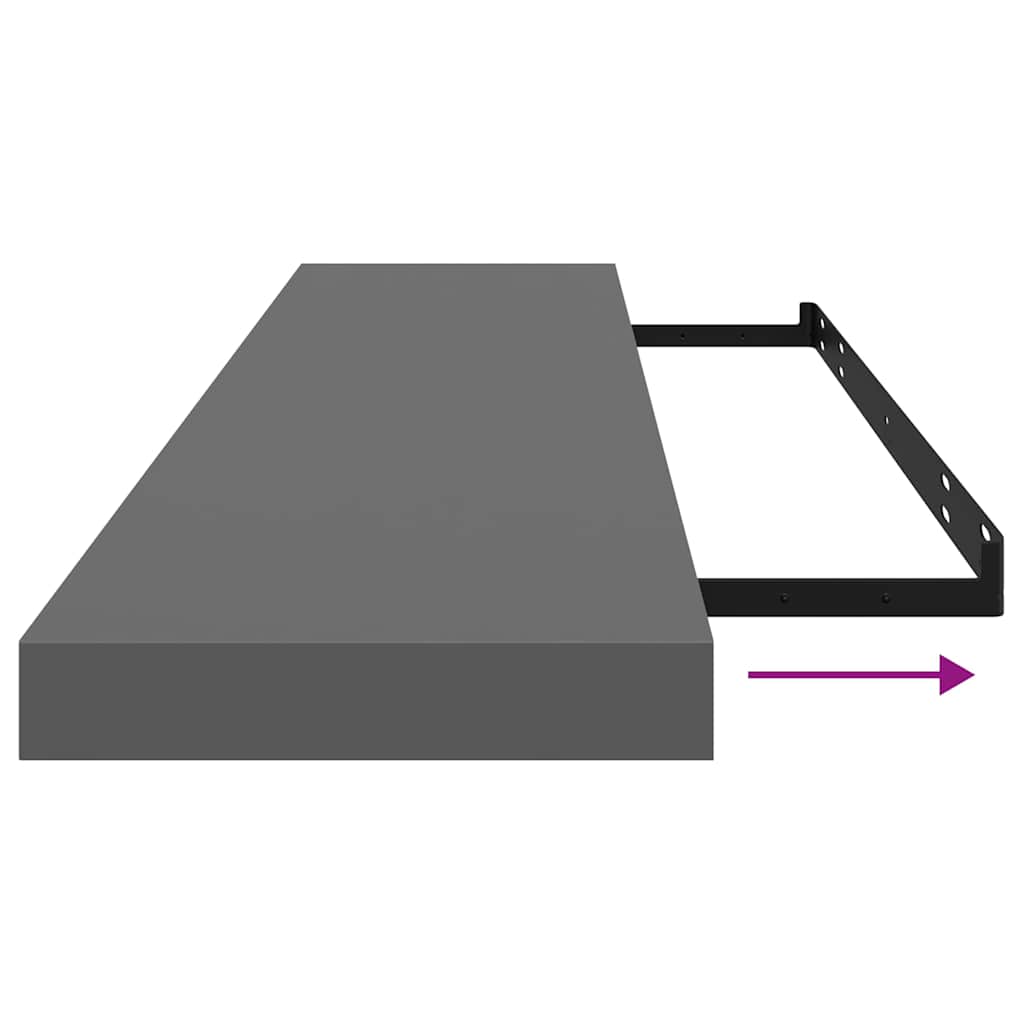 Prateleiras de parede suspensas 4 pcs 120x23,5x3,8cm MDF cinza