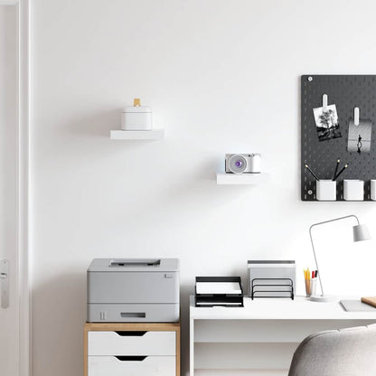 Prateleiras de parede suspensas 2 pcs 23x23,5x3,8cm MDF branco