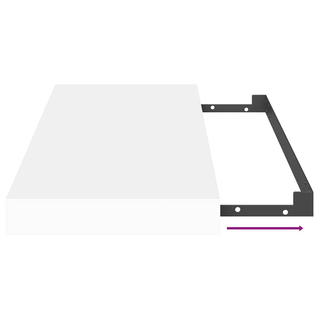 Prateleiras de parede suspensas 2 pcs 50x23x3,8cm MDF branco