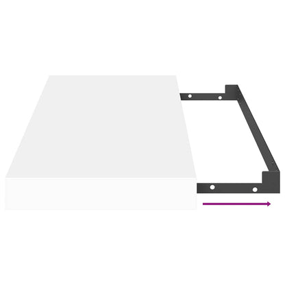 Prateleiras de parede suspensas 2 pcs 50x23x3,8cm MDF branco