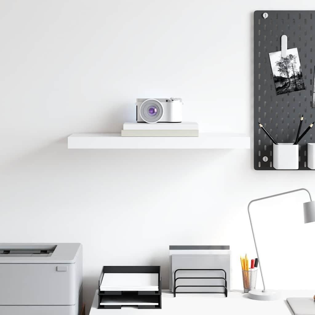 Prateleira de parede suspensa 60x23,5x3,8 cm MDF branco