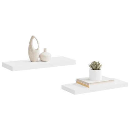 Prateleiras de parede suspensas 2 pcs 60x23,5x3,8cm MDF branco