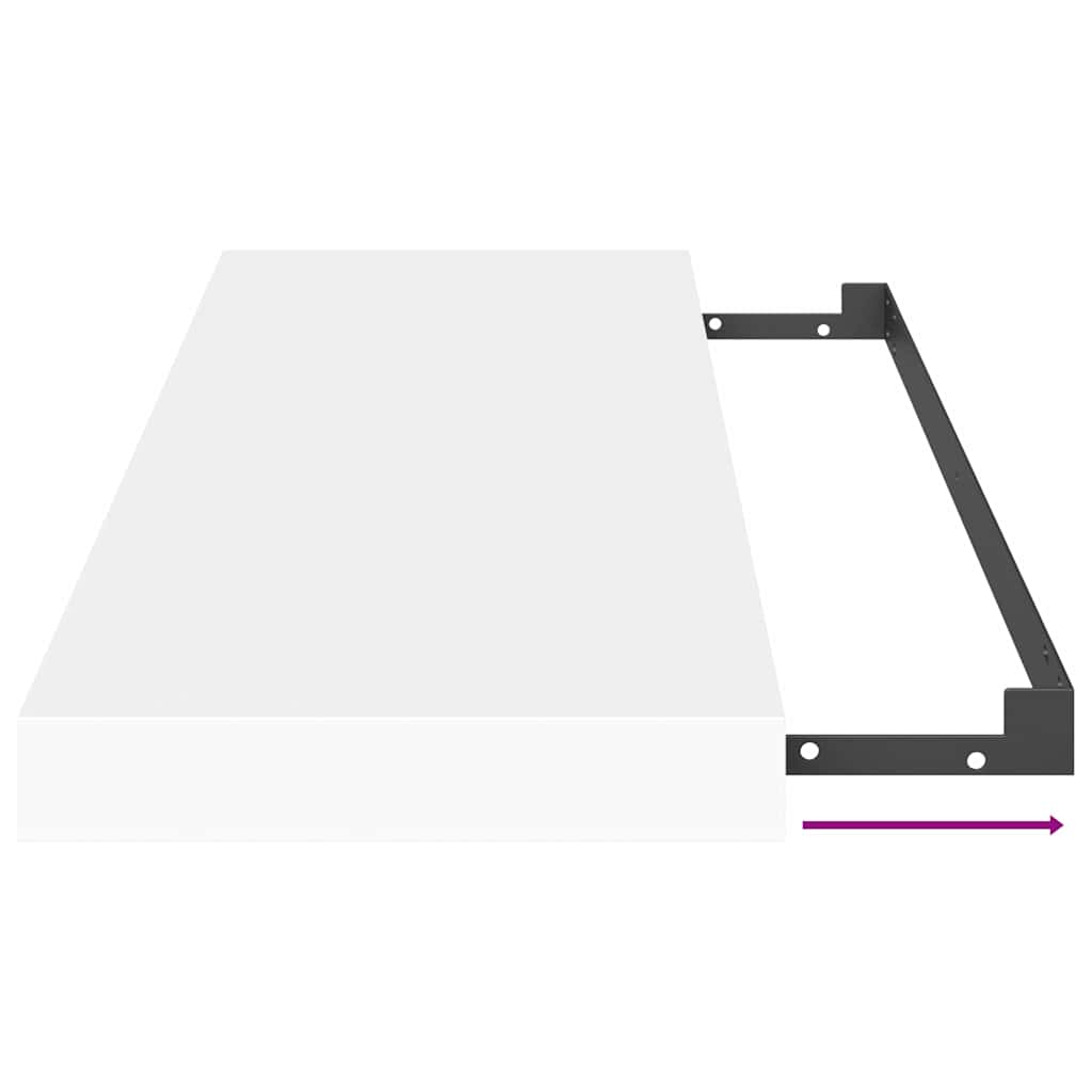 Prateleiras de parede suspensas 2 pcs 60x23,5x3,8cm MDF branco