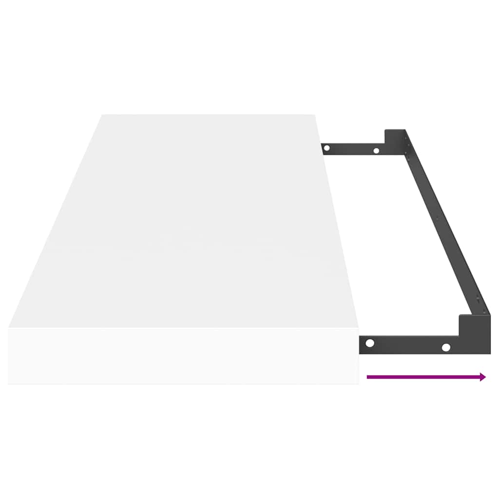 Prateleiras parede suspensas 4 pcs 80x23,5x3,8cm MDF branco