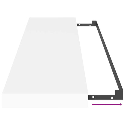 Prateleira de parede suspensa 90x23,5x3,8 cm MDF branco