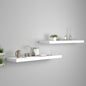 Prateleiras parede suspensas 2 pcs 90x23,5x3,8cm MDF branco