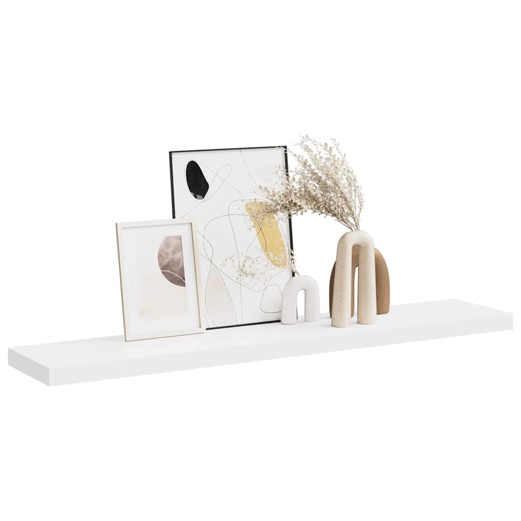 Prateleira de parede suspensa 120x23,5x3,8 cm MDF branco