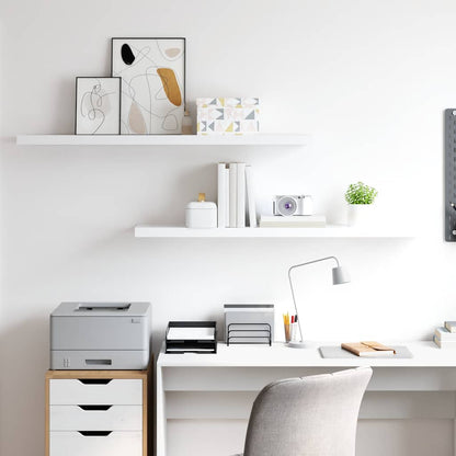 Prateleiras de parede suspensas 2 pcs 120x23,5x3,8cm MDF branco