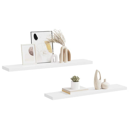 Prateleiras de parede suspensas 2 pcs 120x23,5x3,8cm MDF branco