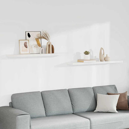 Prateleiras de parede suspensas 2 pcs 120x23,5x3,8cm MDF branco