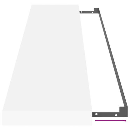 Prateleiras de parede suspensas 4 pcs 120x23,5x3,8cm MDF branco