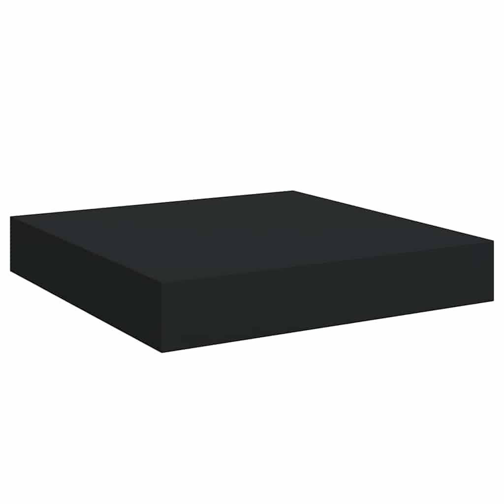 Prateleiras de parede suspensas 2 pcs 23x23,5x3,8cm MDF preto