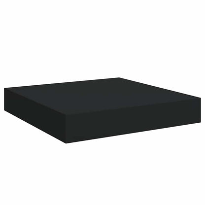 Prateleiras de parede suspensas 2 pcs 23x23,5x3,8cm MDF preto