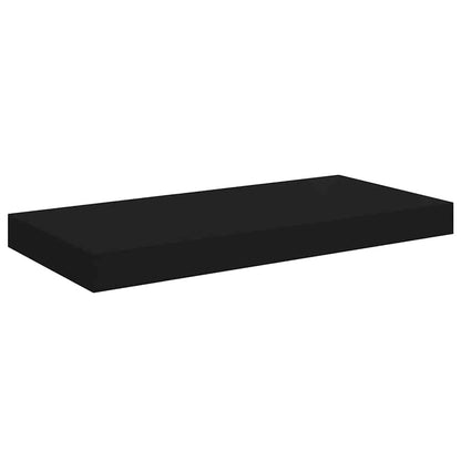 Prateleiras de parede suspensas 2 pcs 50x23x3,8cm MDF preto