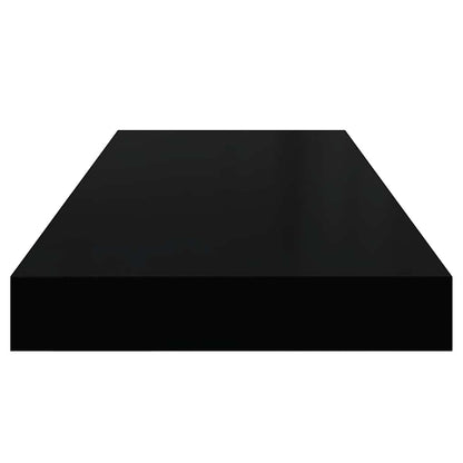Prateleiras de parede suspensas 2 pcs 60x23,5x3,8 cm MDF preto