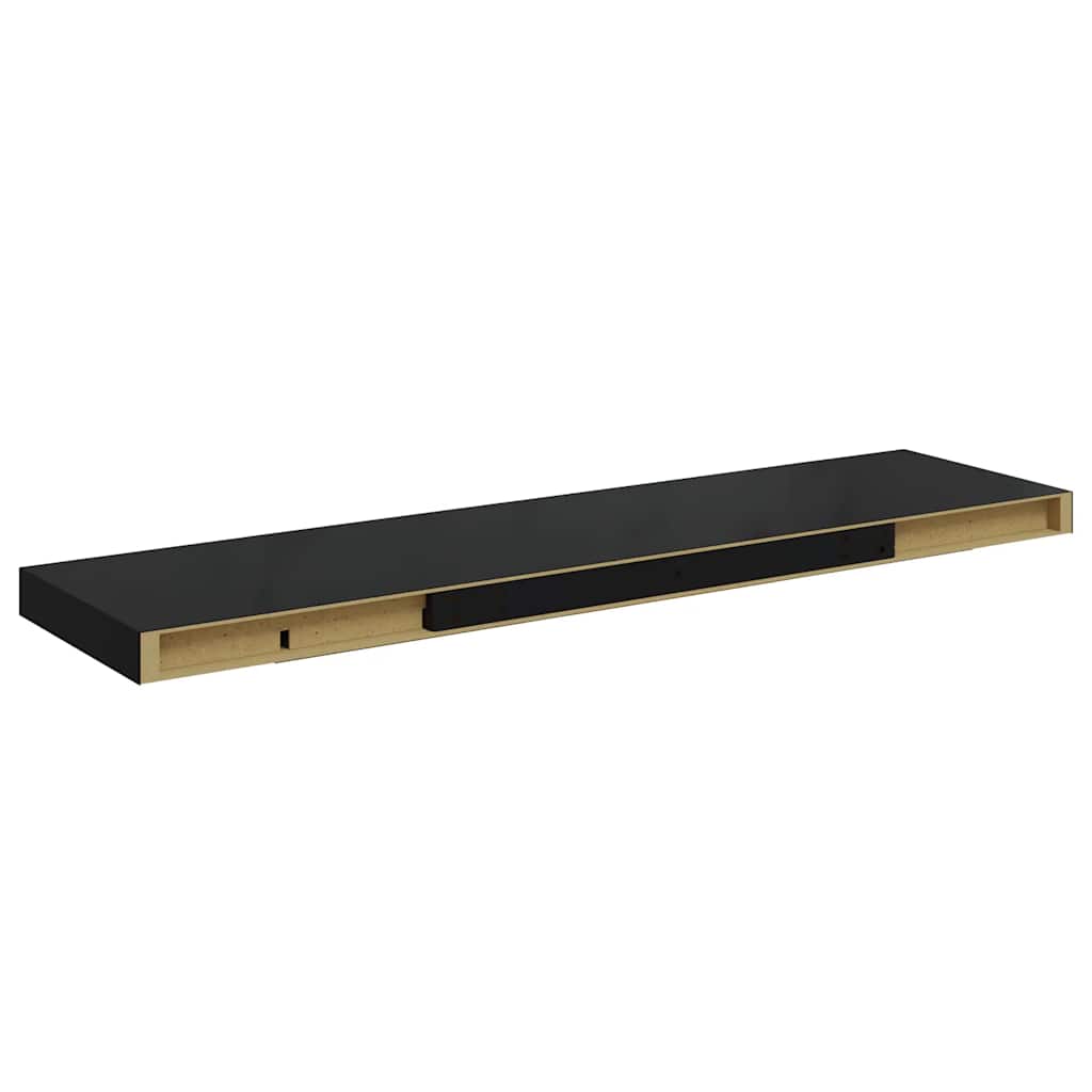 Prateleiras parede suspensas 2 pcs 90x23,5x3,8cm MDF preto