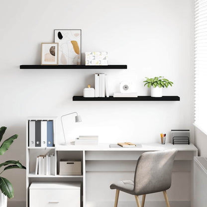 Prateleiras de parede suspensas 2 pcs 120x23,5x3,8cm MDF preto