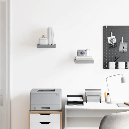 Prateleiras de parede suspensas 2 pcs 23x23,5x3,8cm MDF cinza