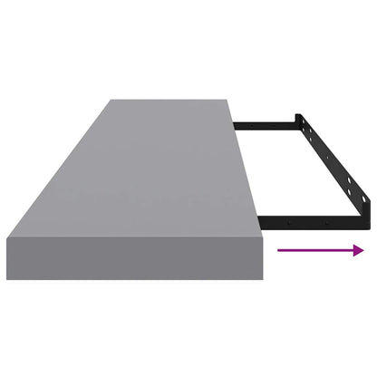 Prateleiras de parede suspensas 4 pcs 120x23,5x3,8cm MDF cinza