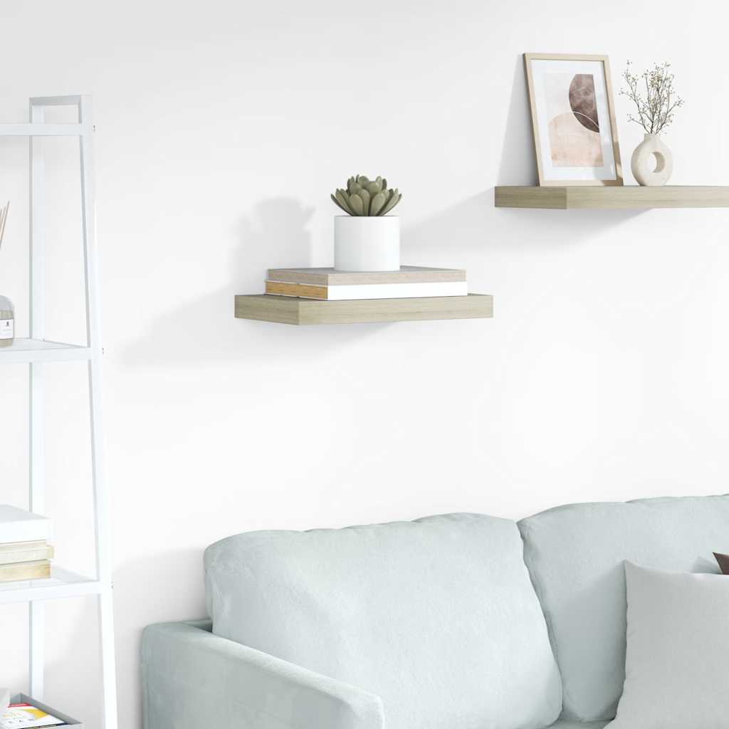 Prateleira de parede suspensa 40x23x3,8 cm MDF cor carvalho